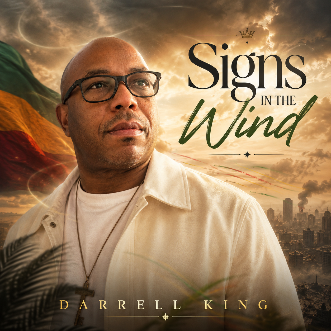 Cover artwork for “Signs in the Wind” by Darrell King.